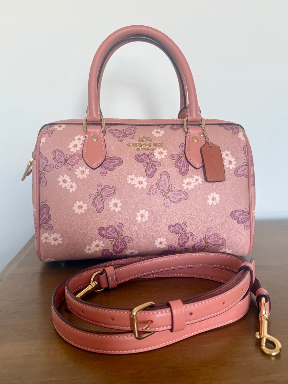 Coach Rowan Satchel butterfly print